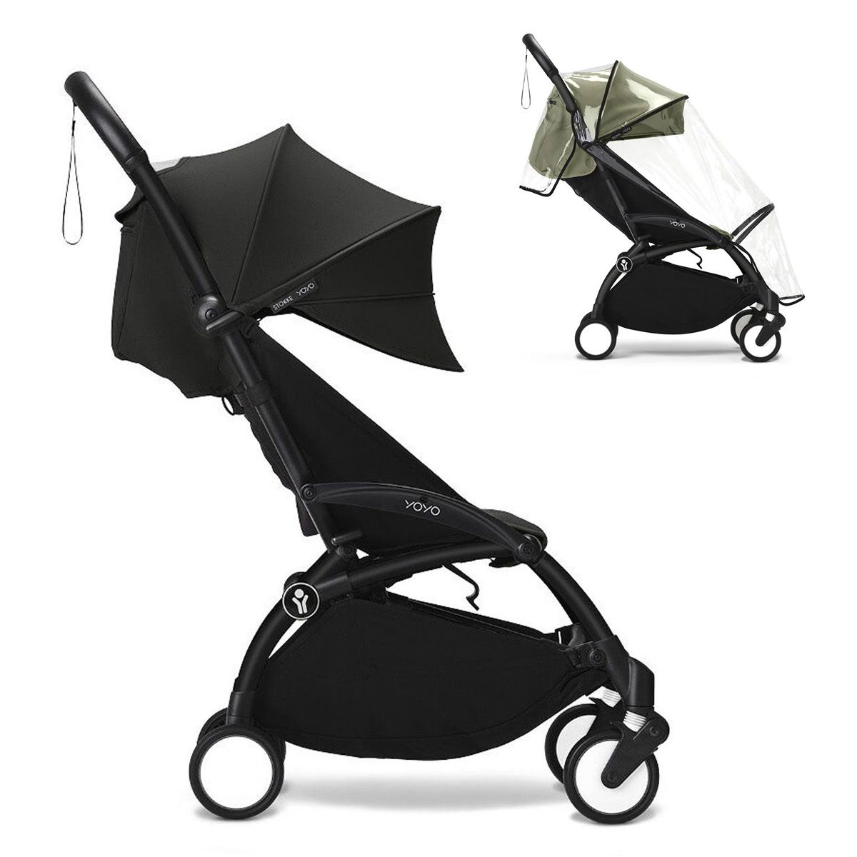 Stokke® YOYO³ Black, Inkludert Regntrekk