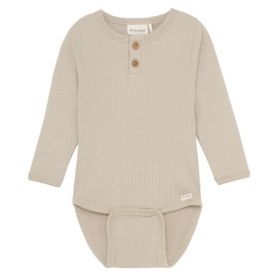 Body LS Rib, Minymo, Brown, Pure Cashmere