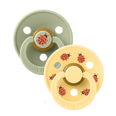 BIBS Smokk, 2 pk, Ladybug, Latex Size 3, Sage Mix