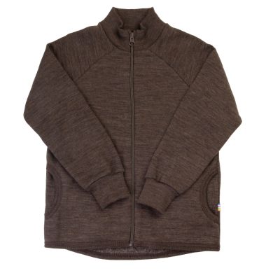Joha Cardigan w/zipper, Merinoull, Brun