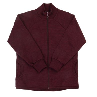 Joha Cardigan w/zipper, Merinoull, Bordeaux