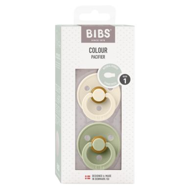 Smokk, BIBS, Latex, Size 1, Symmetrical, Ivory/Sage, 2pk
