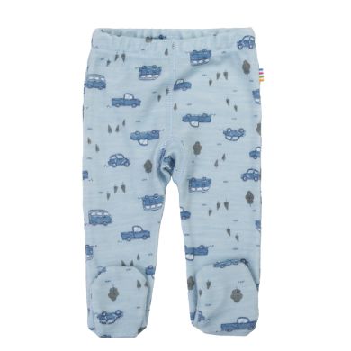 Joha Leggings m/fot Ull, Blå m/biler