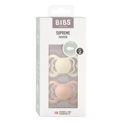 Smokk, BIBS, Supreme, Silicone, Size 2, Ivory/Blush, 2pk