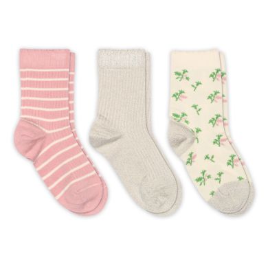 Mp Bomullssokker Thora, Silver Pink 3pk