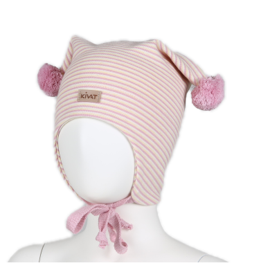 Kivat Bomullslue Striper, Rosa