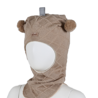 Kivat Balacalava Ull m/logo, Lys Beige