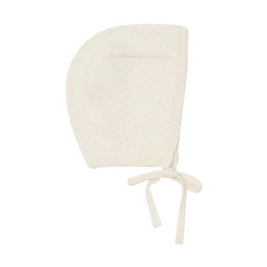 Lue, Huttelihut, Strikket Bomull, Antique White