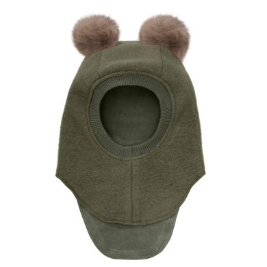 Huttelihut Balaclava Ull/Alpaca Pompoms,, Beetle