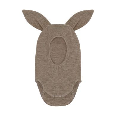 Huttelihut Balaclava m/ører, Ull Rib, Savannah Melange