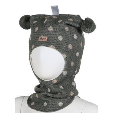 Kivat Balacalava Ull, Dots Grønn Beige