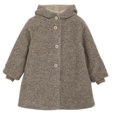 Jakke, Huttelihut, Hood Wool w. Lining, Camel Melange