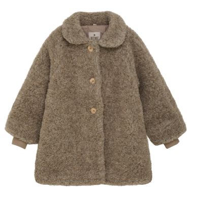 Jakke, Huttelihut, Wool Teddy w. Lining, Camel Melange