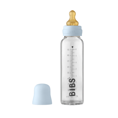 BIBS Glassflaske, Latex 225ml Baby Blue