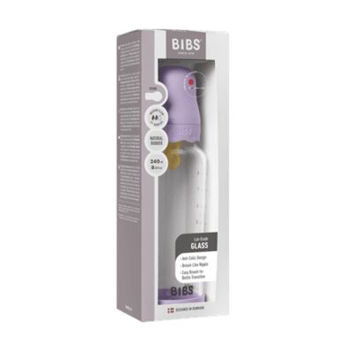 BIBS Glassflaske, Boheme, Latex, 240 ml, Medium Flow, Violet Sky