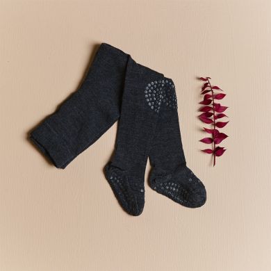 Ullstrømpebukse, GoBabyGo, Antiskli, Dark Grey Melange