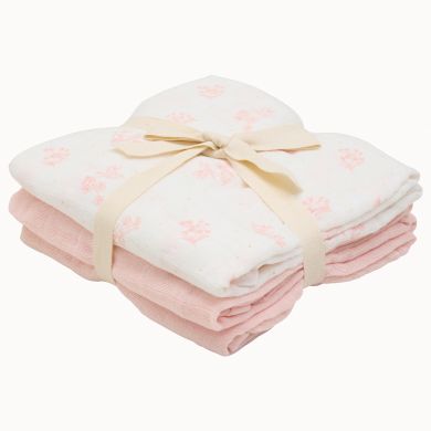 Gassklut, Pippi, Muslin, Veiled Rose, 3pk