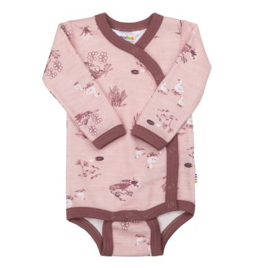 Body m/sideknepp, Joha, Ull/Bambus, Light Pink