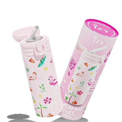 Drikkeflaske, IZY Kids, Pink Flamingo, 350 ml