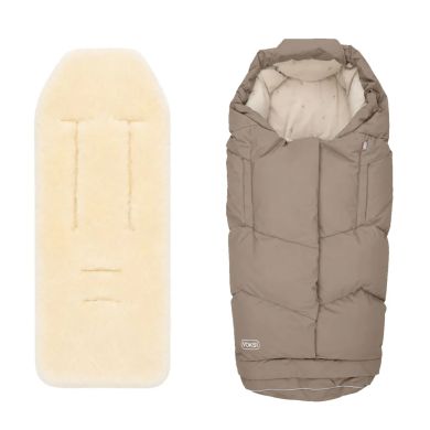 Vognpose, Voksi®, City North, Walnut Cream + Lammeskinn til vogn, Natur