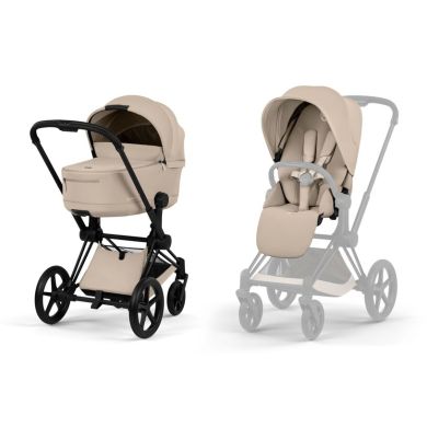Cybex Priam, Matt Black/Cozy Beige, Komplett barnevogn, New Generation