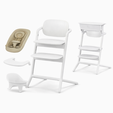 Spisestol, Cybex, Lemo 4-in-1, All White, Inkl Læringstårnsett