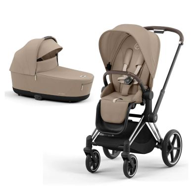 Cybex e-Priam, Chrome Brown/Cozy Beige, Komplett barnevogn