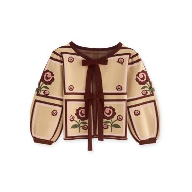 Fliink Charlotte Cardigan, Sandshell/Burgendy