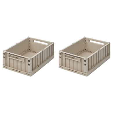 Liewood Oppbevaringsboks Weston M 2pk, Light Sandy