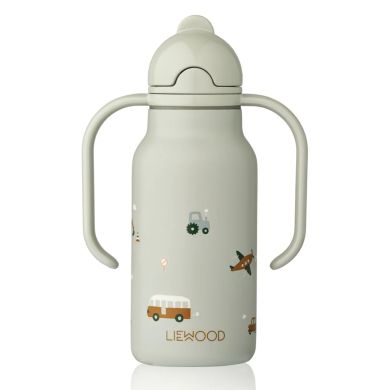 Drikkeflaske 250 ml, Liewood, Kimmie, Vehicles / Dove Blue