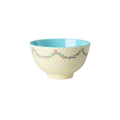 Bolle i melamin, Dots & Flowers - Cream, Liten, Rice