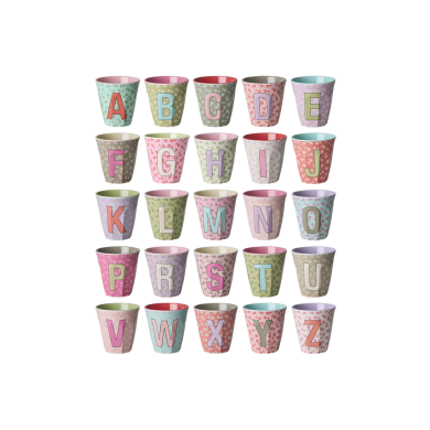 Bokstavkopp 250 ml, Blomsterdesign, Rice