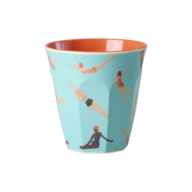Barnekopp, Retro svømmer print, Blå, Rice