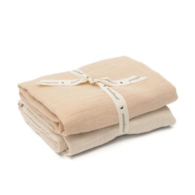 Moonboon musselin babyteppe, Rose Mix, 2pk