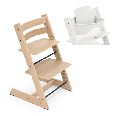 Pakketilbud, Tripp-Trapp, Stokke, Oak Natur + Baby Set, Hvit