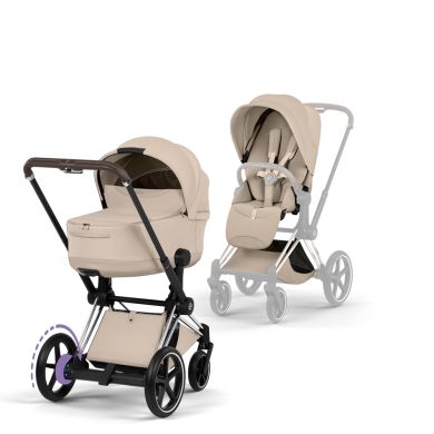 Cybex ePriam, Style Collection, Komplett Barnevogn, New Generation, Chrome/Cozy Beige