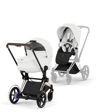 Cybex ePriam, Style Collection, Komplett Barnevogn, New Generation, Rose Gold/Off White