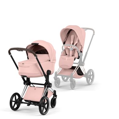 Cybex Priam, Style Collection, Komplett Barnevogn, New Generation, Chrome/Peach Pink