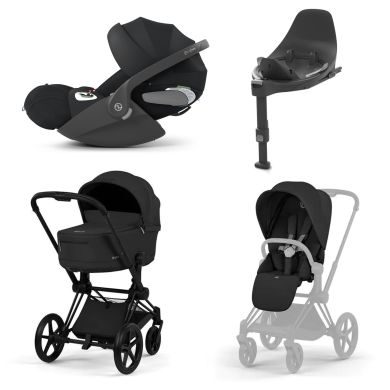 Nyfødtpakke, Cybex Priam New Generation, Matt Black/Sepia Black, Ink. Cloud T Plus + Base T