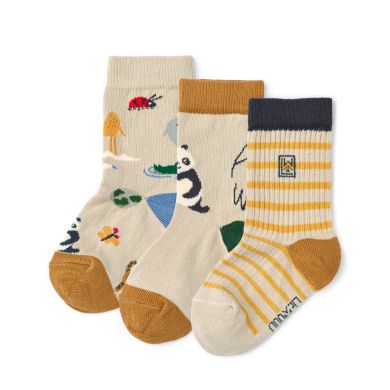Liewood Sokker Silas 3pk, Around the world / Sandy