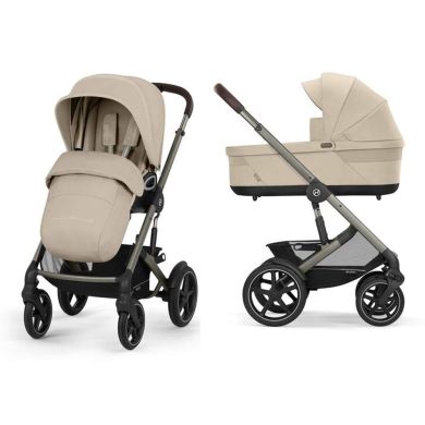 Komplett vogn, Cybex, Talos S Lux, Almond Beige Ink. Liggedel