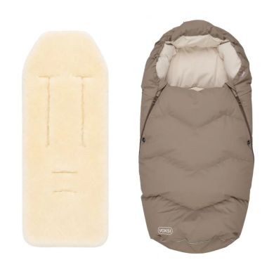 Vognpose, Voksi®, Urban, Walnut Cream + Lammeskinn til vogn, Natur