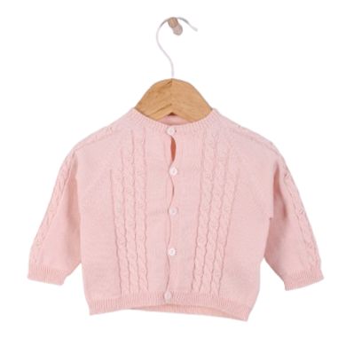 Strikkejakke, Wedoble, Casaco Tranca, Rosa
