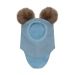Huttelihut Balaclava Wool Alpaca Pompoms, Windward Blue