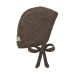 Huttelihut Lue m/knyting, Ull Brown Melange