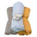 Muslinteppe, Rätt Start, Gult/Beige/Blå, 3 pk