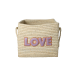 Firkantet kurv med stort "Love" broderi, Stor, Rice