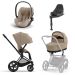 Cybex e-Priam, Matt Black, Cozy Beige + Cloud T, Cozy Beige og Base T, Pakketilbud