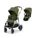 Cybex eGazelle S, Moss Green Khaki, 2 x sittedeler, Komplett barnevogn