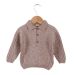 Wedoble Genser m/knepp, Merinoull, Mørk Beige